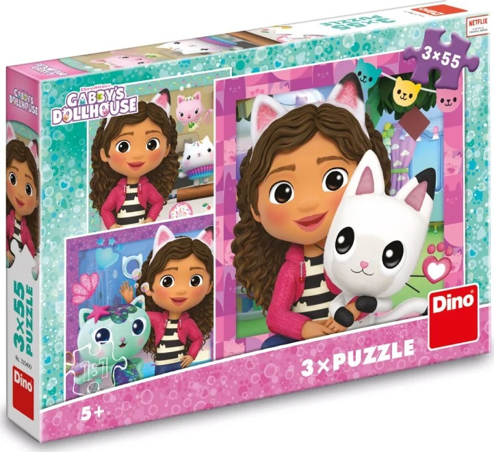 Puzzle 3x55 – Gabby´s Dollhouse