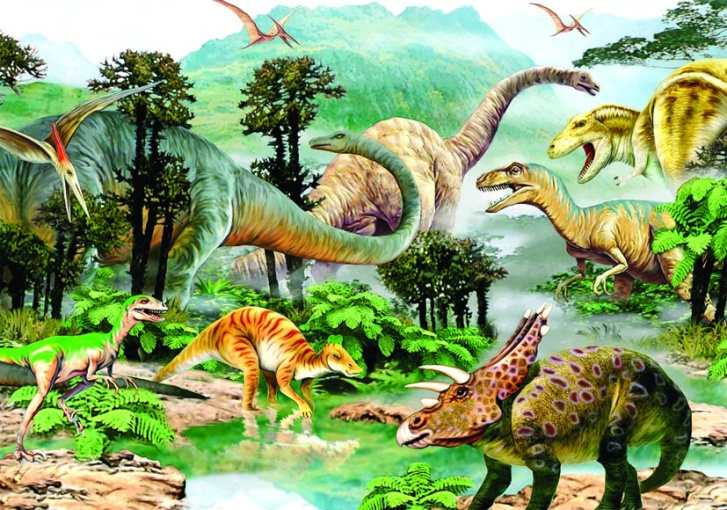 Puzzle 100 - Život dinosaurů