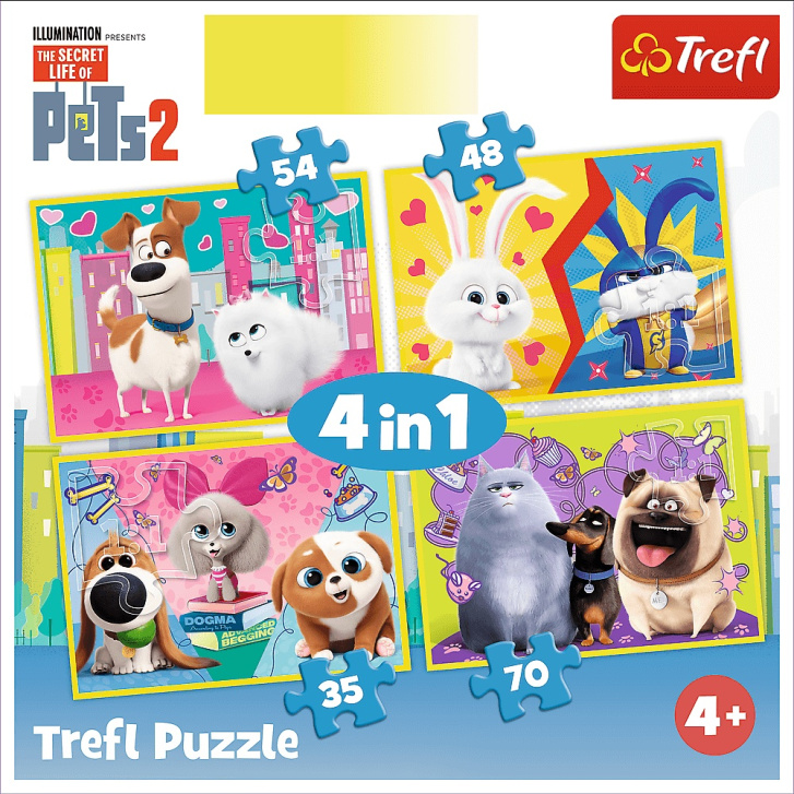 Puzzle 4 v 1 – Tajný život mazlíčků