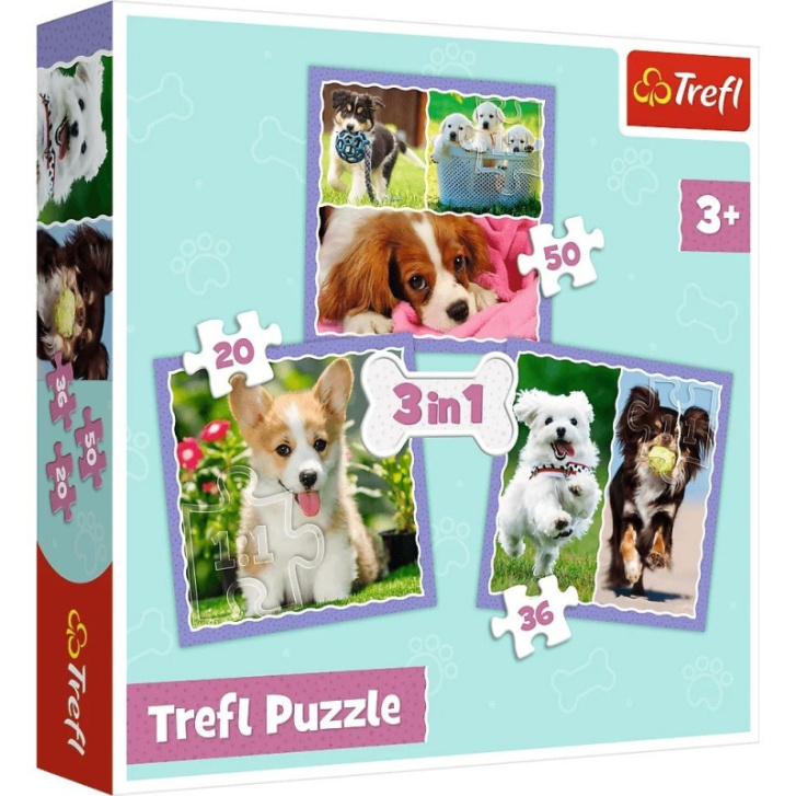 Puzzle 3 v 1 – Štěňátka
