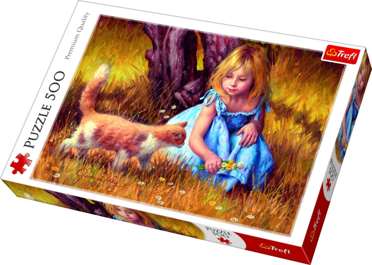 Puzzle 500 – Dívka s kočkou