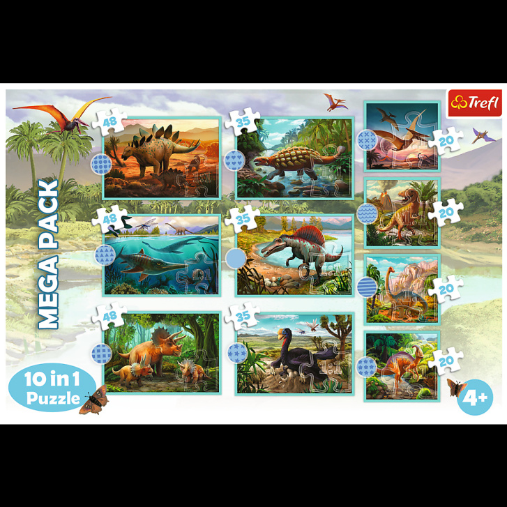 Mega Puzzle 10 v 1 Dinosauři
