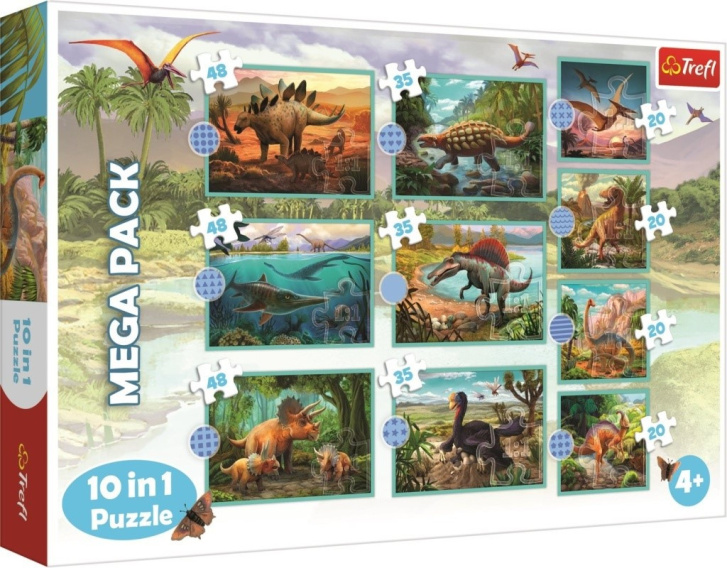 Mega Puzzle 10 v 1 Dinosauři