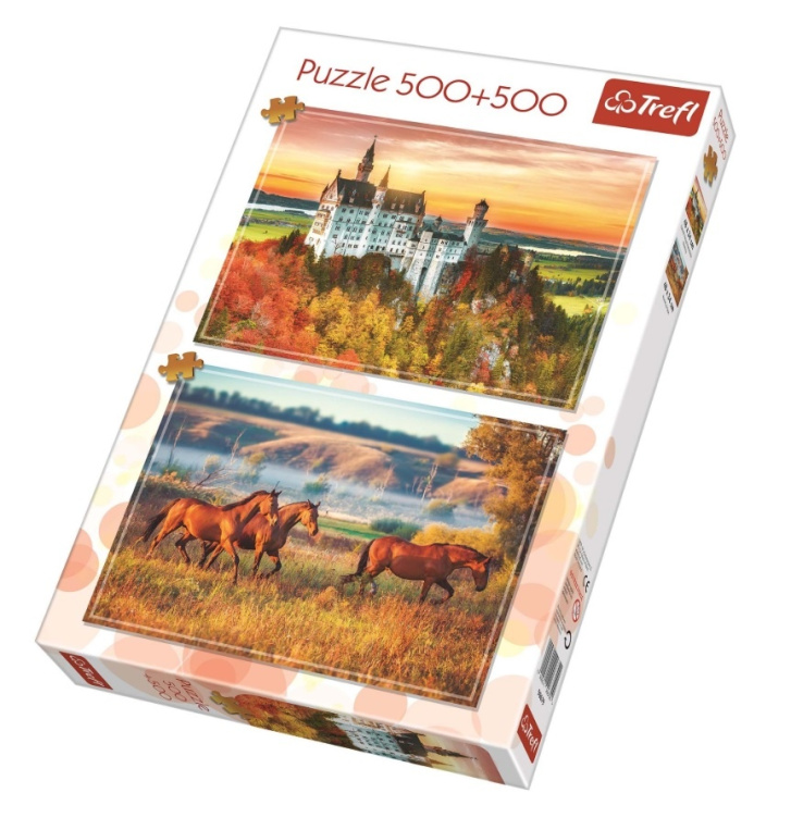 Puzzle 2 x 500 - Hrad a divoké koně