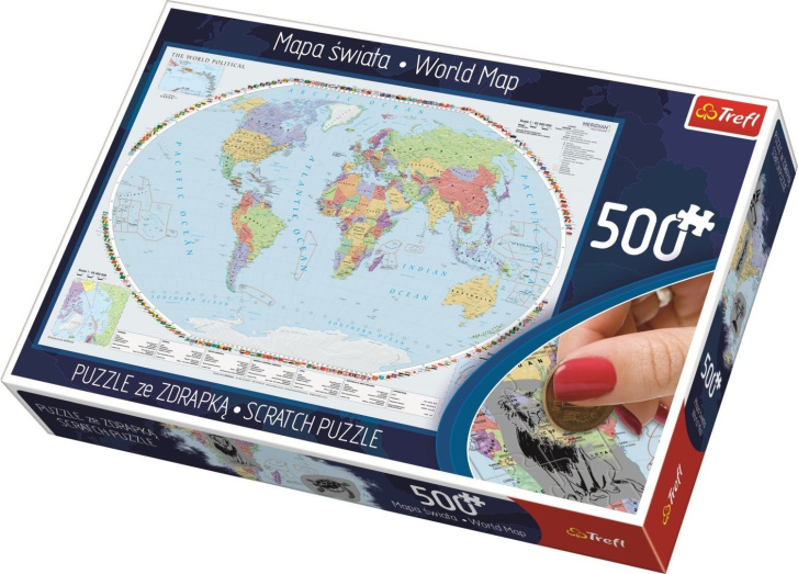 Scratch puzzle 500 - Mapa světa