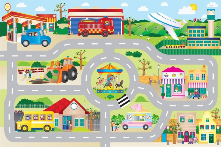 Velké podlahové puzzle - Město