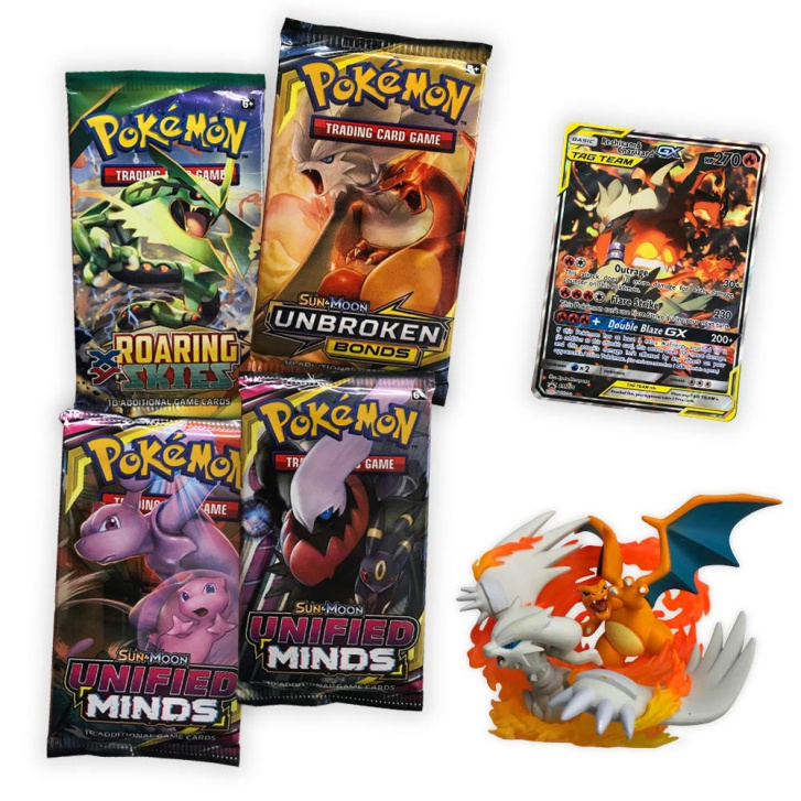 Pokémon TCG – Reshiram & Charizard-GX karty a figurka