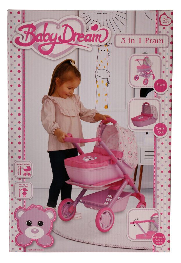 Baby Dream- Kočárek pro panenku 3v1