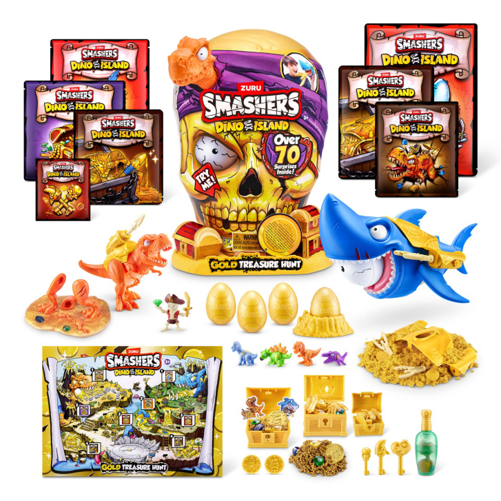 Smashers Dino Island – Zlatý poklad Oranžový Dinosaurus