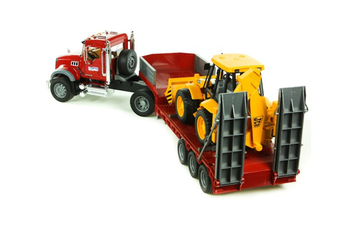 Bruder - Nákladní vůz Mack s prívěsom a bagrem Jcb
