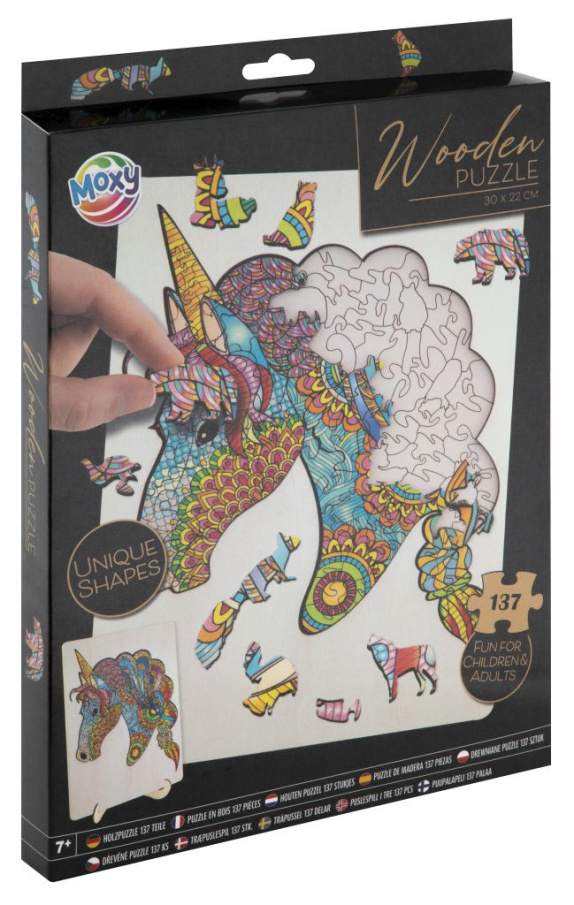 Dřevěné puzzle Jednorožec