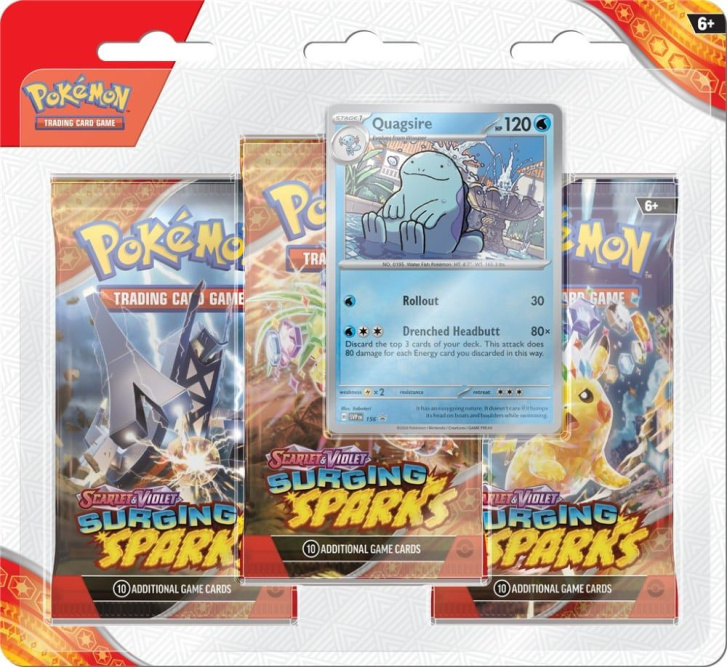 Pokémon TCG: SV08 Surging Sparks – 3 Blister Booster