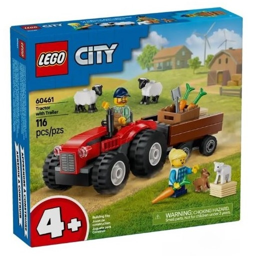60461 Lego City – Červený traktor s přívěsem a ovcemi