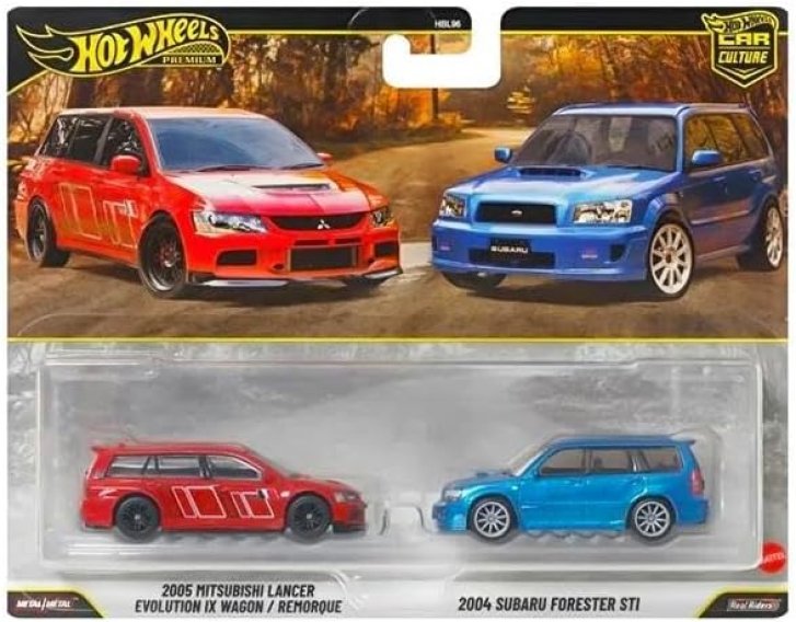 Hot Wheels - Premium auto 2005 Mitsubishi Lancer & 2004 Subaru Forester STI