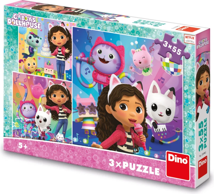 Puzzle 3x55 - Gabby's Dollhouse