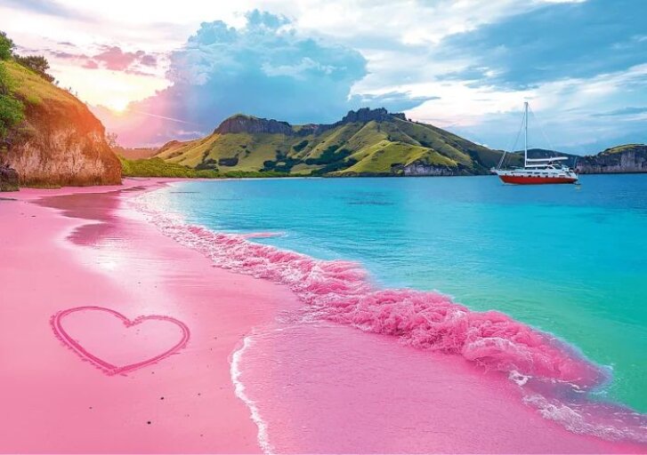 Puzzle 1000 – Růžová pláž