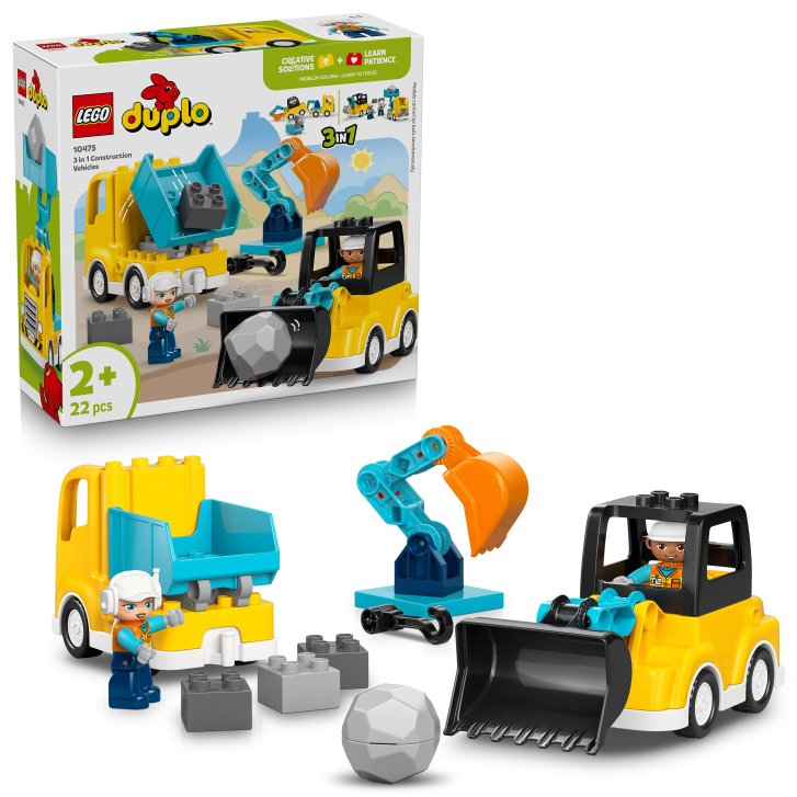 10475 Lego Duplo – Vozidla na stavbě 3 v 1