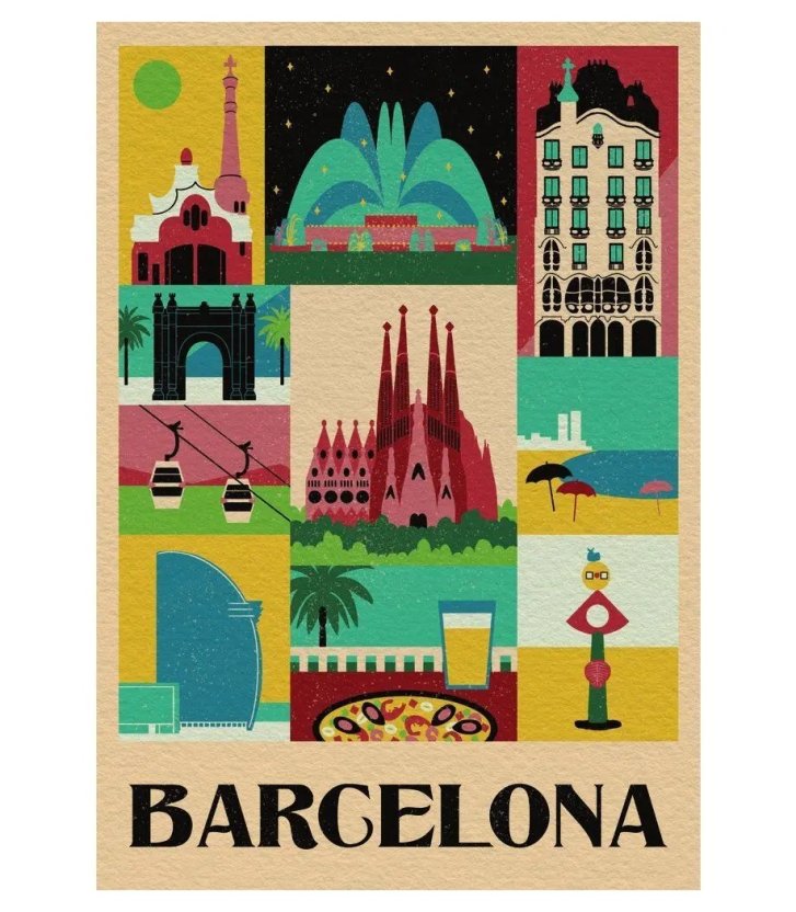 Puzzle 1000 - Styl ve městě Barcelona
