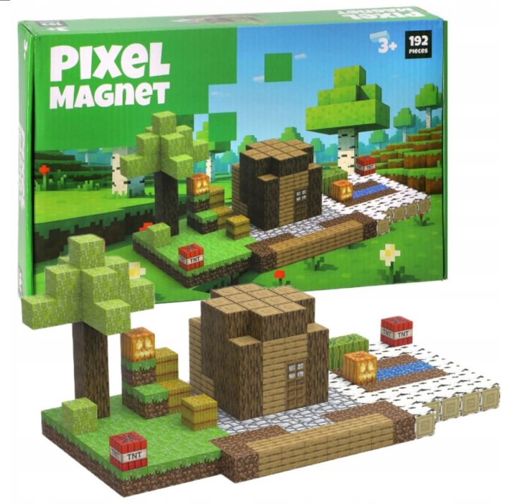 Pixel Magnet stavebnice - Magnetické kostky 192 ks
