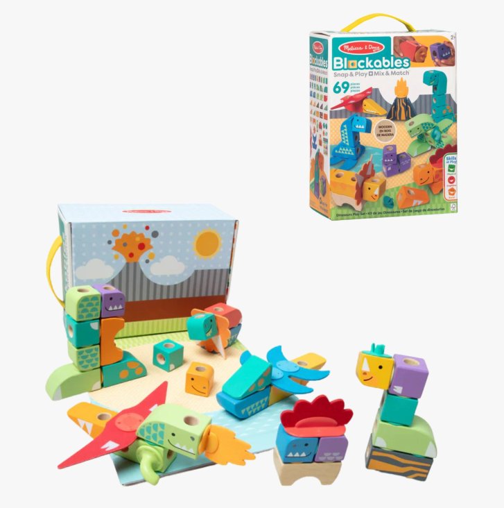 Melissa & Doug – Dřevěné kostky Dinosaurus