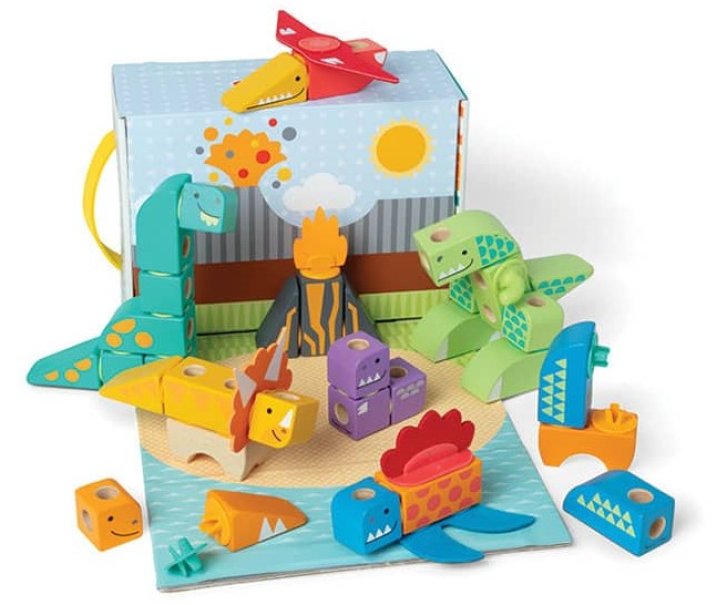 Melissa & Doug – Dřevěné kostky Dinosaurus