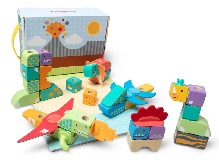 Melissa & Doug – Dřevěné kostky Dinosaurus