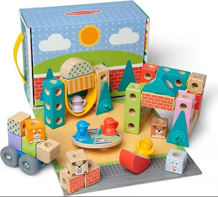 Melissa & Doug – Dřevěné kostky Město