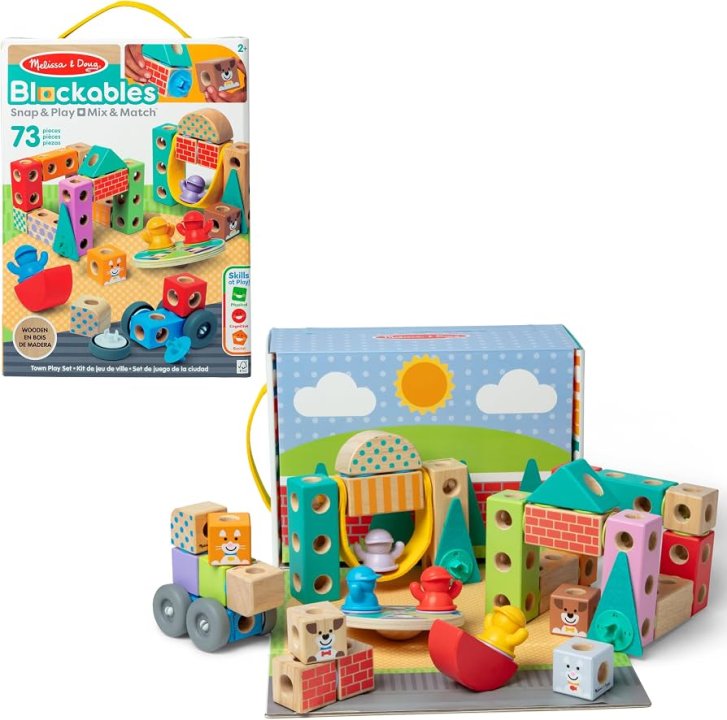 Melissa & Doug – Dřevěné kostky Město
