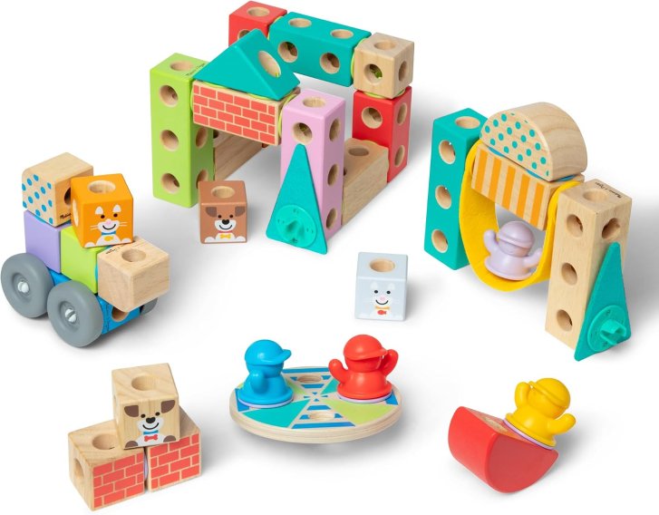 Melissa & Doug – Dřevěné kostky Město