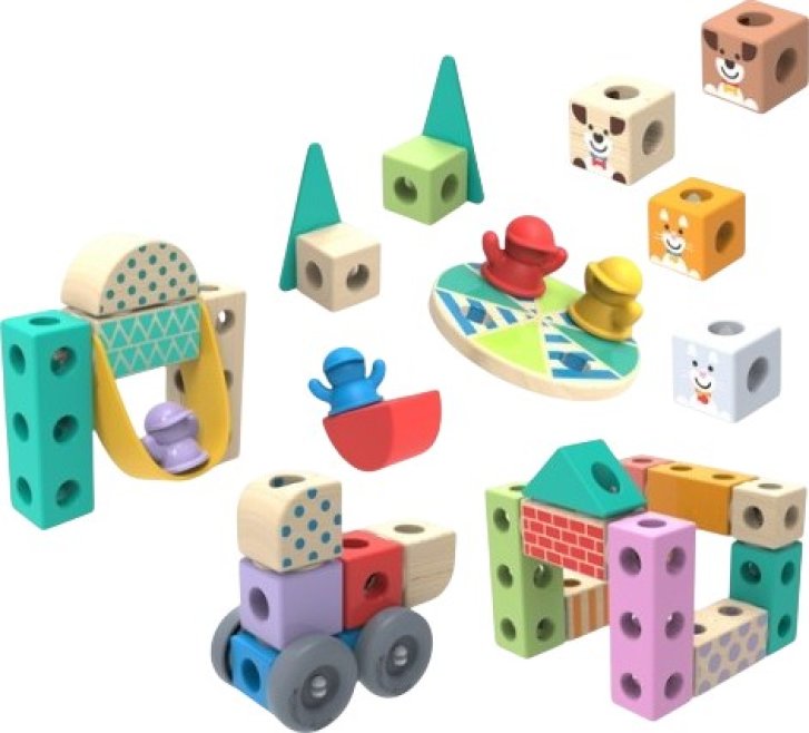 Melissa & Doug – Dřevěné kostky Město