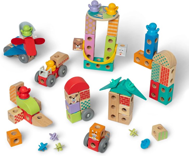 Melissa & Doug – Dřevěné kostky Město
