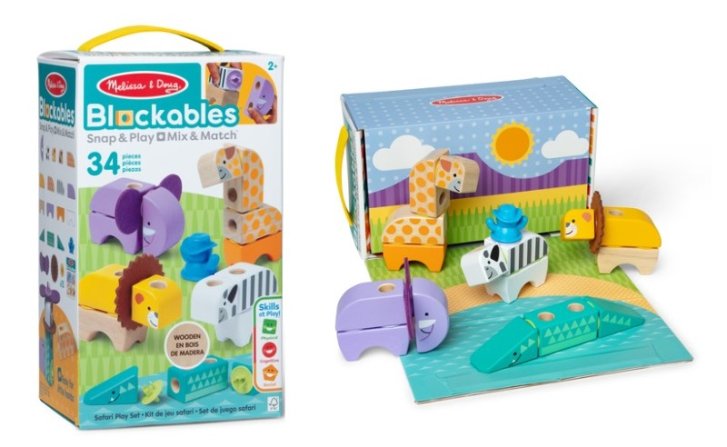 Melissa & Doug – Dřevěné kostky Safari