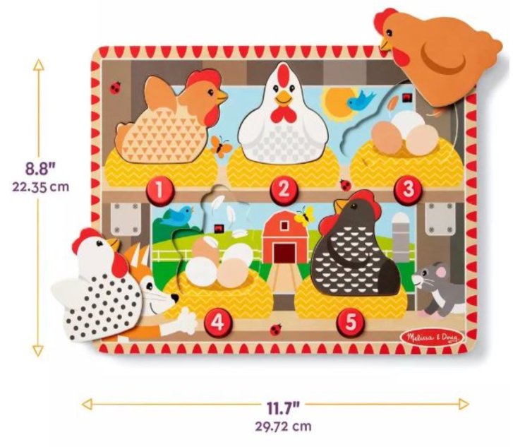 Melissa & Doug – Puzzle s vyskakujícími slepičkami