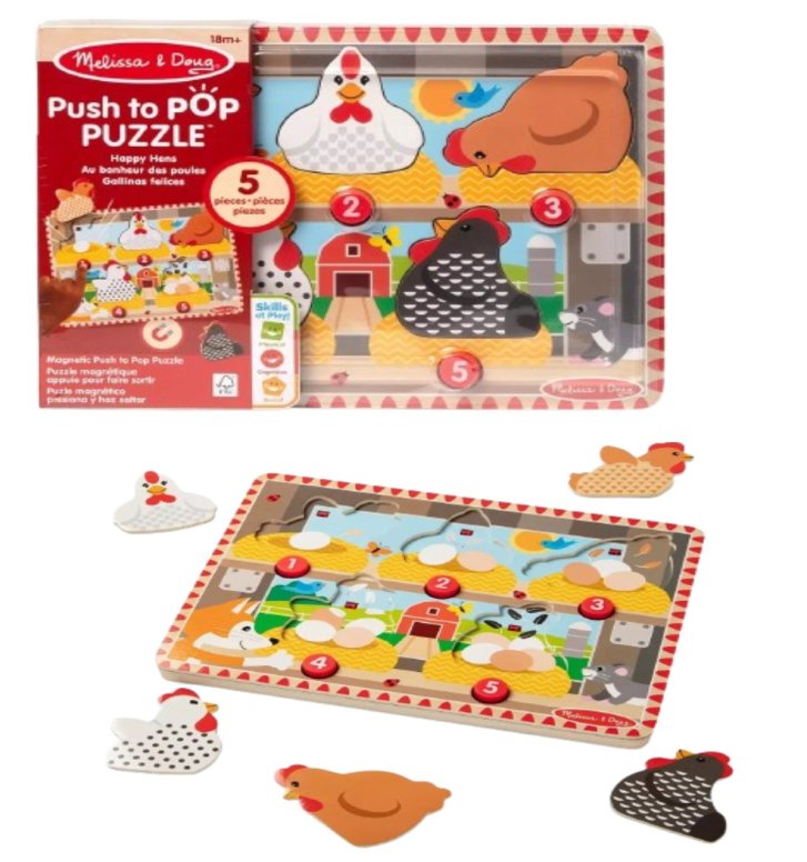 Melissa & Doug – Puzzle s vyskakujícími slepičkami