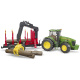 Bruder - Traktor John Deere s přívěsem na dřevo