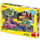 Puzzle 4 x 54 Mickey a Minnie na závodech